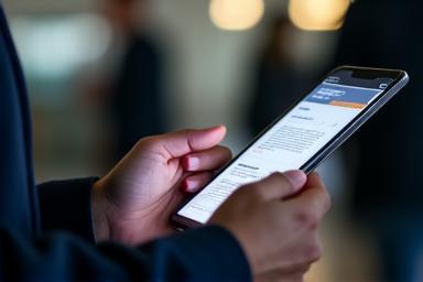 Person using a tablet for digital journalism